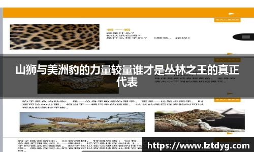 zoty中欧山狮与美洲豹的力量较量谁才是丛林之王的真正代表
